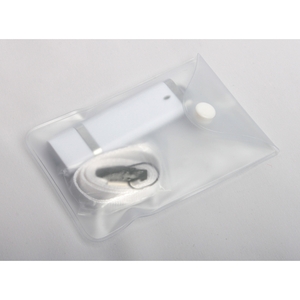 USB флеш-диск на 8 GB, белый, пластиковый корпус, алюминиевые вставки, MG17002.W.8gb с лого
