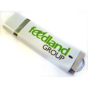 USB флеш-диск на 2 GB, белый, пластиковый корпус, алюминиевые вставки, MG17002.W.2gb с лого