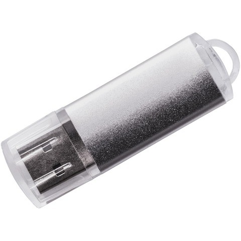 Флешка 16 ГБ серебристая, пластик и металл «ДАНИ»