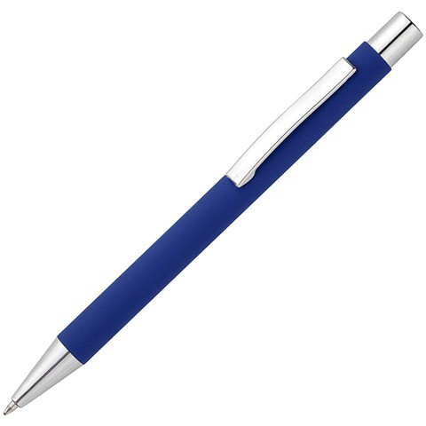Ручка синяя, металл и soft-touch «МАКС-СОФТ-МИРРОР»
