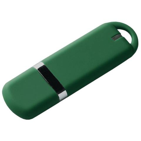 Зеленая флешка 64 гб, пластик и soft-touch «МИРАКС-СОФТ»